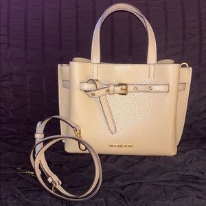 Michael Kors Beige Mini Bag with Gold Accents